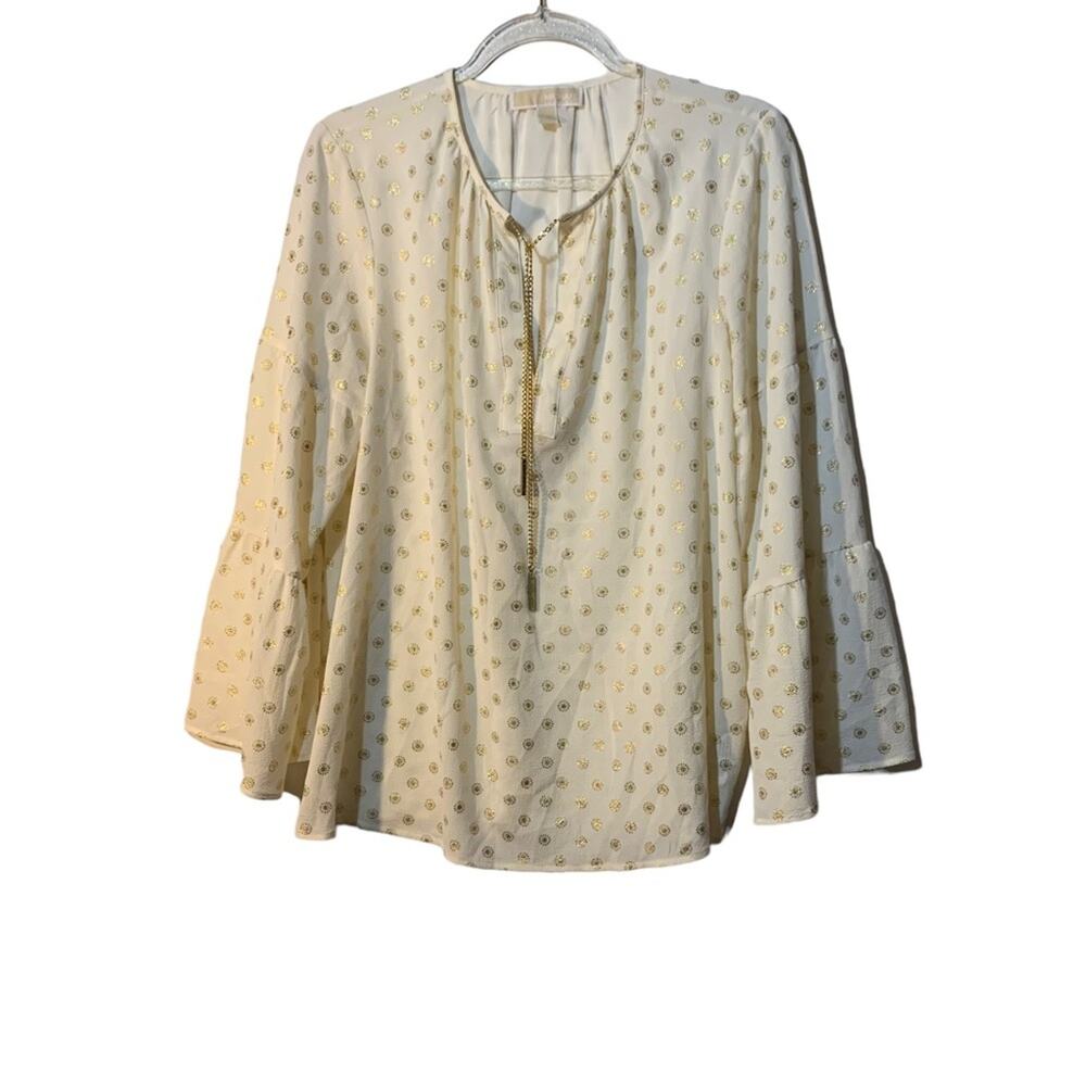 MICHAEL KORS, women’s Lind sleeve blouse, size: L